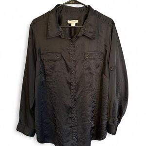 CJ Banks Black Button Down Shirt